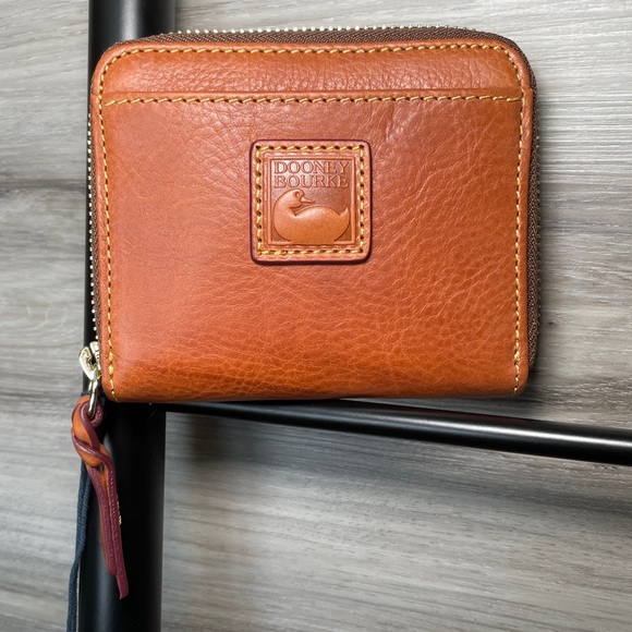 Dooney & Bourke Handbags - NWT- Dooney & Bourke Florentine Leather Small Zip Around Wallet, NATURAL